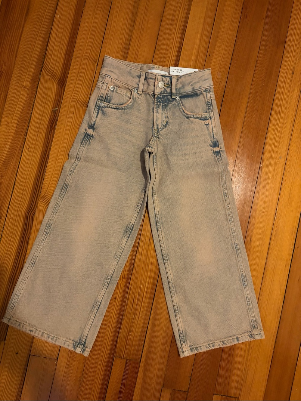 Zara Light Wash Blue Wide Leg Kids Jeans